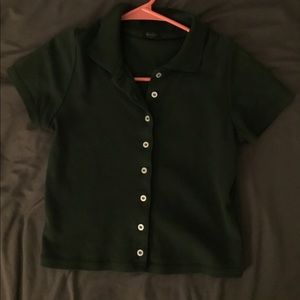 Brandy Melville green short sleeve button up
